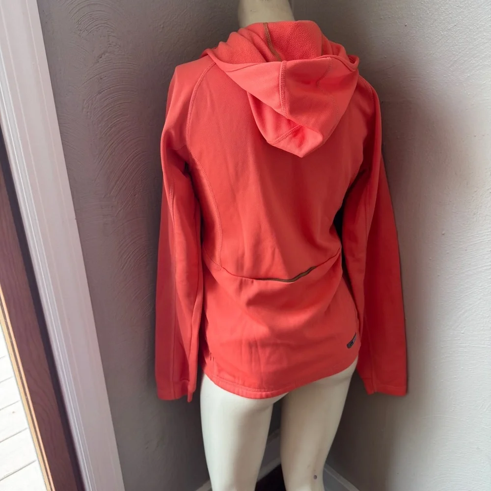 Puma quarter zip pullover hoodie size small orange women's - Picture 3 of 10